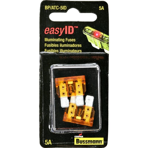 Eaton Bussmann EasyID 5 amps Illuminating Fuse , 2PK BP/ATC-5ID